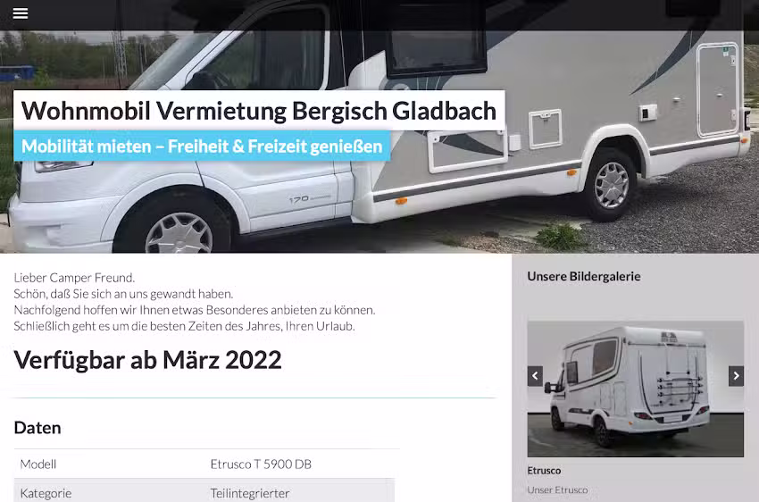 Wohnmobil-Vermietung Bergisch Gladbach